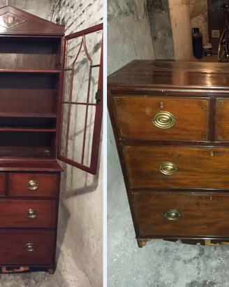 Trumeau Antico Inglese in Mogano (Epoca Regency)