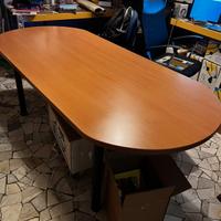 Tavolo legno ovale  ufficio riunioni 200 x 90 cm