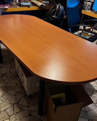 Tavolo legno ovale  ufficio riunioni 200 x 90 cm