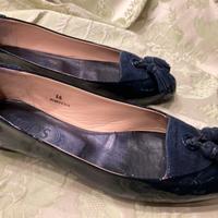 Tod’s ballerine vernice/camoscio blu