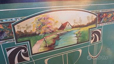 2  letti singoli decorati a mano da restaurare