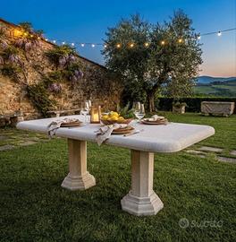 Tavolo da giardino in pietra per esterno