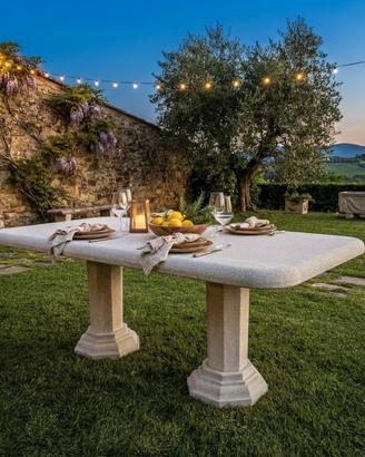 Tavolo da giardino in pietra per esterno