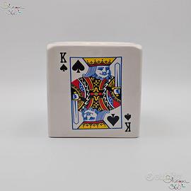 Posacenere Ceramica Quadrato Carte Da Gioco Picche