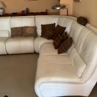 Divano in vera pelle bianca CHTAEAU DAX