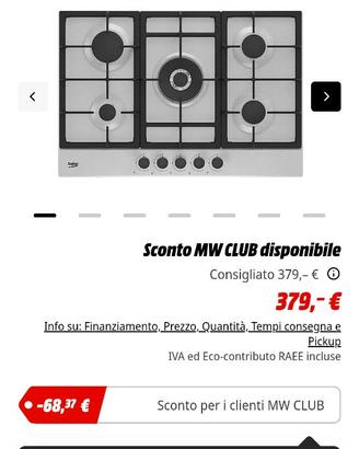 Piano cottura 5 fuochi