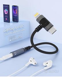 Adattatore Lightning USB C a jack per cuffie da 3,