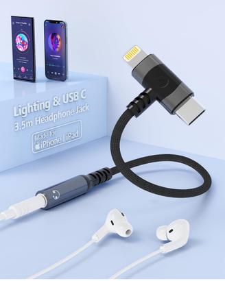 Adattatore Lightning USB C a jack per cuffie da 3,