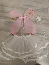 Costume da Fatina con ali decorative e bacchetta 