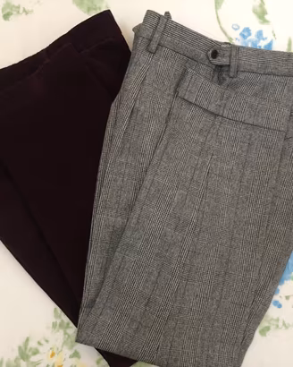 Pantaloni Velluto Vinaccia + Principe di Galles