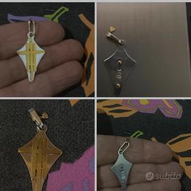 Croce oro bianco/giallo Oro 750 AR1_ gr. 2,59