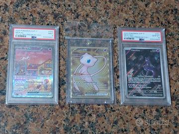 Trio 151 Mewtwo 052 PSA10, Mew Ex 053 PSA 9, Mew