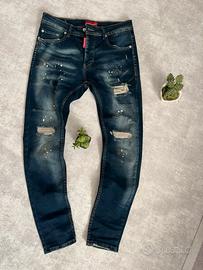jeans skinny strappati
