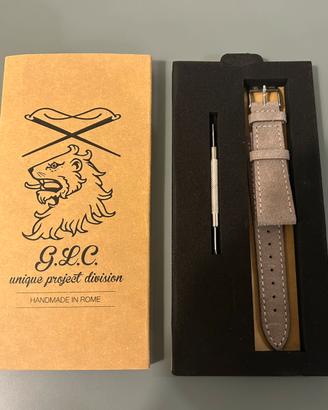 Cinturino artigianale Glc grigio scamosciato nuovo