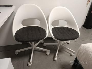 Coppia di sedie girevoli regolabili + cuscini