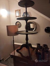 Alzata in noce '800 tre ripiani a cono