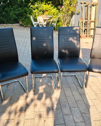 Set 4 sedie moderne nere 
