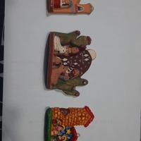 3 presepi in miniatura in terracotta