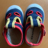 SUPERGA sandalo scarpa tela 2 occhi blu 20 estiva