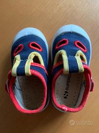 SUPERGA sandalo scarpa tela 2 occhi blu 20 estiva