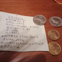 Lotto di monete della Croazia.

- KM#20.1: Rame-Ni