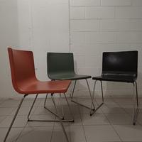 3 sedie IKEA in metallo e pelle