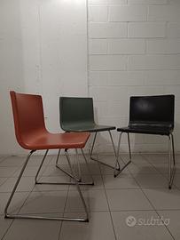 3 sedie IKEA in metallo e pelle