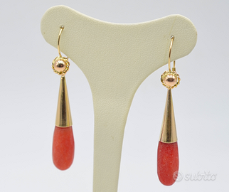 Orecchini Pendenti Corallo Sardegna 1954