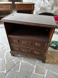 Mobiletto / Comodino Basso a 2 Cassetti e Vano