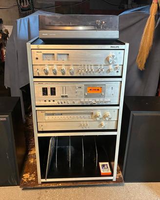 Philips Hi-Fi anni ’70 completo con rack originale