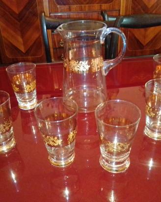 SERVIZIO BICCHIERI VINTAGE DETTAGLI ORO