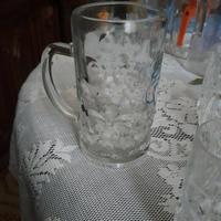 brocca con 6 bicchieri nastro azzurro