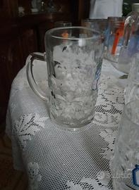 brocca con 6 bicchieri nastro azzurro