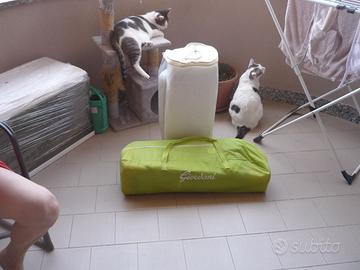 LETTINO DA CAMPEGGIO CON RELATIVO MATERASSO USATO