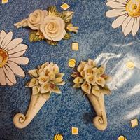 3 fiori in porcellana capodimonte 