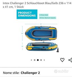 Gommone INTEX CHALLENGER 2 posti