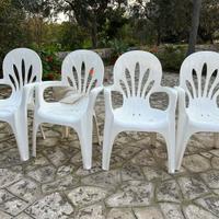 Set 4 sedie da giardino bianche Scab