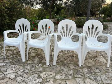 Set 4 sedie da giardino bianche Scab