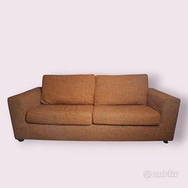 Divano 3 posti in tessuto arancione