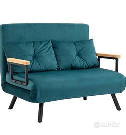 Divano letto 2 posti in velluto 4 in 1