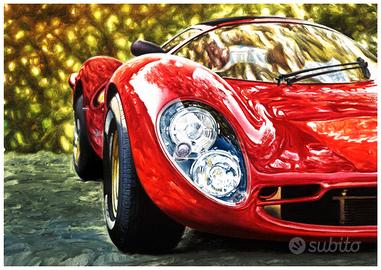 Ferrari 330 P4 Auto Epoca Vintage Stampa Poster