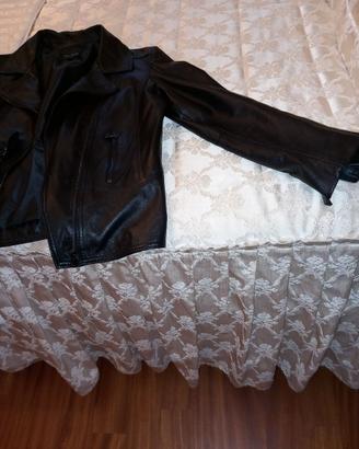 giacca pelle vera nera per donna taglia 48