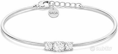 Bracciale Donna in Acciaio con Tre Cristalli