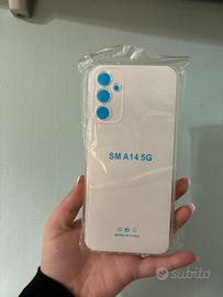 Cover samsung A14 + pellicola trasparente in vetro