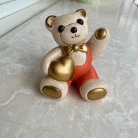 Orsetto thun maglia arancione e cuore ore vintage