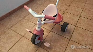 Triciclo Smoby rosa con canna parentale