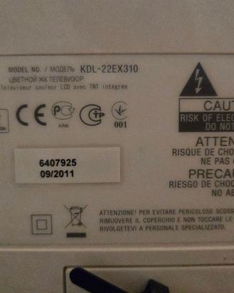 TV sony 22 pollici + decoder dvb-t2