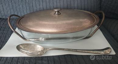 Pirofila ovale PYREX  + Cucchiaio in Silver Plate
