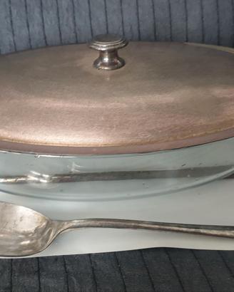 Pirofila ovale PYREX  + Cucchiaio in Silver Plate
