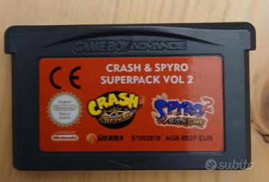 Videogioco per Gameboy Advance GBA Crash and Spyro